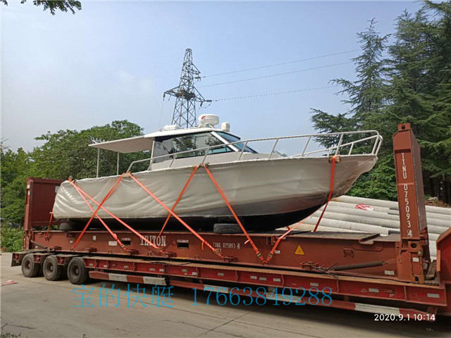  11米登礁船鋁合金釣魚艇海釣船出口澳大利亞小型游艇獨(dú)立衛(wèi)生間豪華裝修版快艇